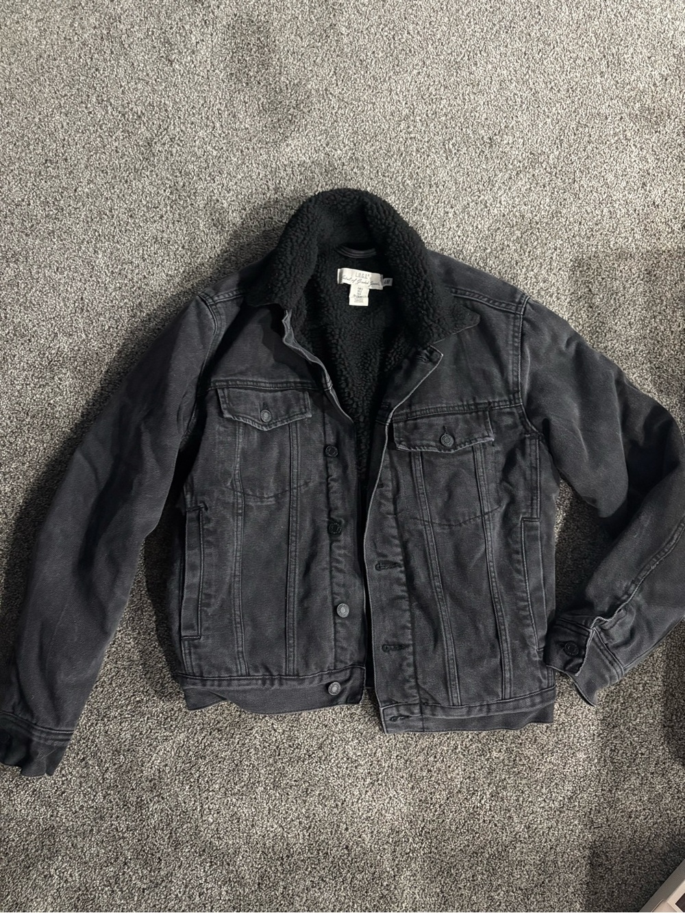 H&M Black Sherpa-Lined Bomber Jacket